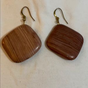 Hand carved & designed smooth natural brown agate earrings are versatile & fun!